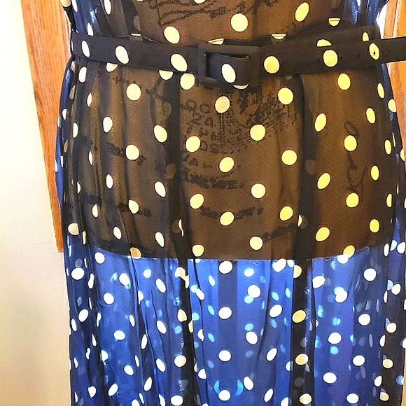 🍸Vintage🔹️{Dayne Taylor}🔹️40's Sheer Dress🔹️Deco Rhinestone Brooch - Picture 6 of 9